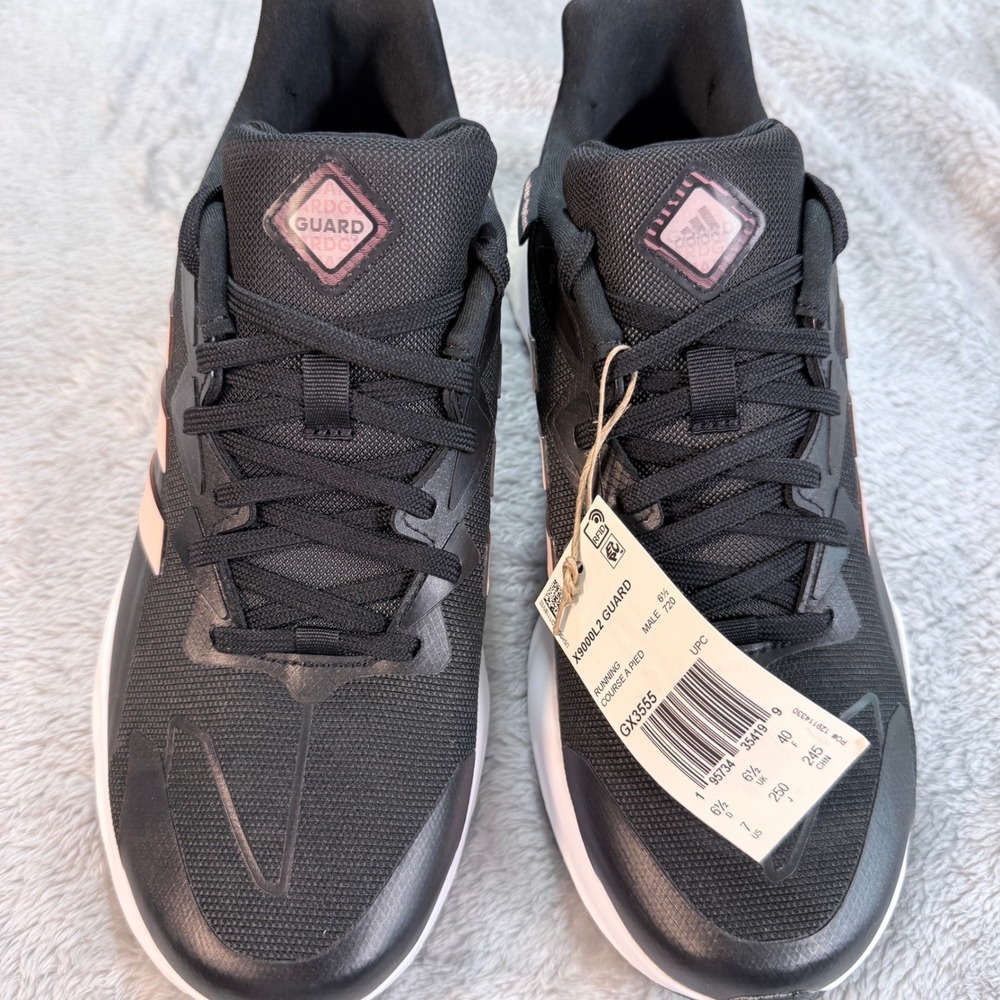 Adidas Running Shoes GX3555 Black Pink Guard Water Repellent Mens Size 7 - Picture 2 of 10
